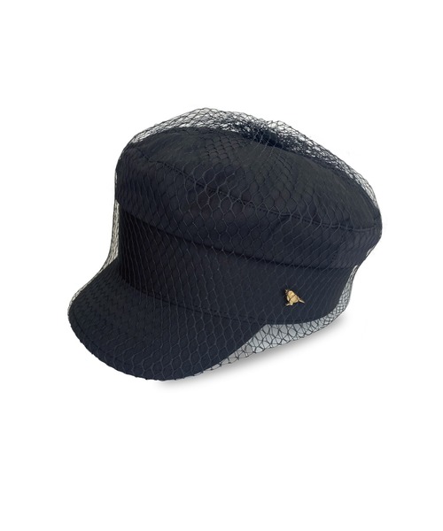 Donnaruma（ドンナルンマ）の「「uccellino be'be'」BELT PATTERN TULLE CASQUETTE（キャスケット・レディース・ブラック/ホワイト・ONE SIZE）」の7枚目の写真