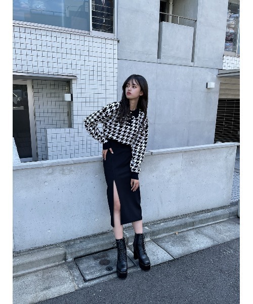 ENVYM（アンビー）の「ショートポロニット（ニット/セーター・レディース・ホワイト/マルチ/ブラック・FREE）」の16枚目の写真