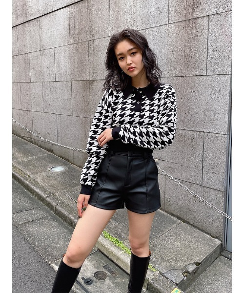 ENVYM（アンビー）の「ショートポロニット（ニット/セーター・レディース・ホワイト/マルチ/ブラック・FREE）」の13枚目の写真