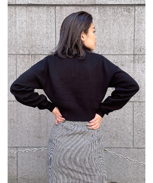 ENVYM（アンビー）の「ショートポロニット（ニット/セーター・レディース・ホワイト/マルチ/ブラック・FREE）」の11枚目の写真