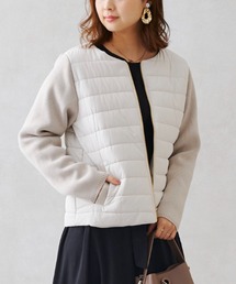 中綿×ニット切替ジャケット