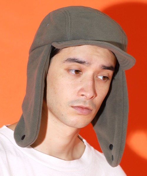 WILD THINGS(ワイルドシングス)の「WILDTHINGS / ワイルドシングス POLARTEC WIND FLIGHT CAP フリース フライトキャップ ワンポイント 保温 軽量(キャップ・メンズ・ダークオリーブ/グレー/ブラック・FREE)」の20枚目の写真