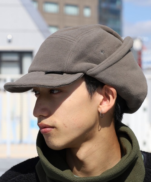 WILD THINGS(ワイルドシングス)の「WILDTHINGS / ワイルドシングス POLARTEC WIND FLIGHT CAP フリース フライトキャップ ワンポイント 保温 軽量(キャップ・メンズ・ダークオリーブ/グレー/ブラック・FREE)」の16枚目の写真