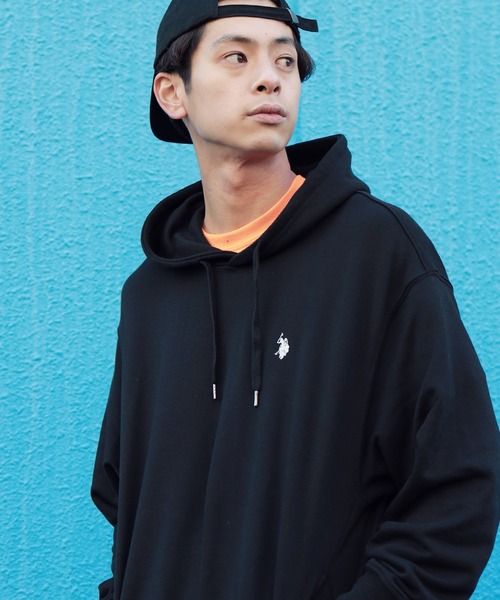 U.S. POLO ASSN.(ユーエスポロアッスン)の「U.S. POLO ASSN. / ユーエスポロアッスン 別注 コラボ ビッグシルエット プルオーバー バギーパーカー(パーカー・メンズ・ホワイト/ブラック/ネイビー/ミックスグレー/グレイッシュベージュ・MEDIUM/LARGE)」の2枚目の写真