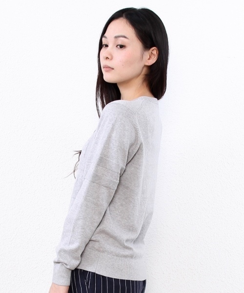 coen（コーエン）の「ナンバリングクルーネックプルオーバー§（ニット/セーター・レディース・ライトグレー/ネイビー・LARGE/MEDIUM）」の8枚目の写真