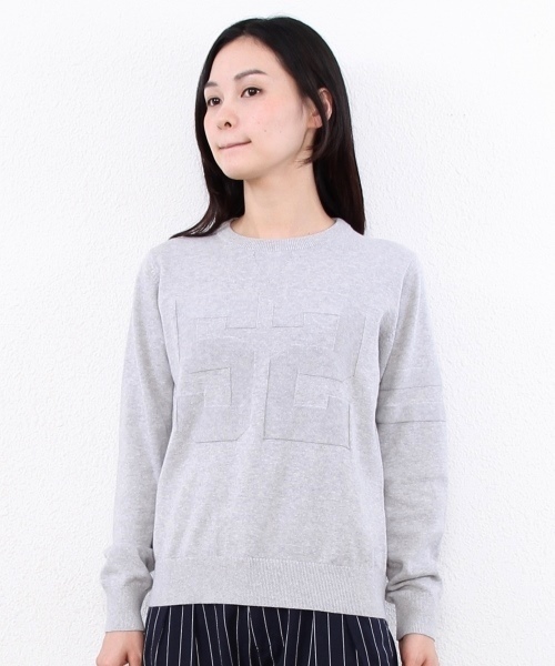 coen（コーエン）の「ナンバリングクルーネックプルオーバー§（ニット/セーター・レディース・ライトグレー/ネイビー・LARGE/MEDIUM）」の4枚目の写真