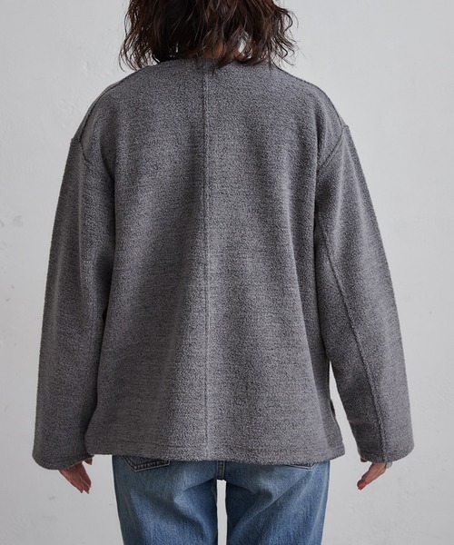 CIAOPANIC TYPY(チャオパニックティピー)の「ノーカラーフリースジャケット(ノーカラージャケット・レディース・チャコールグレー/ブラウン/アイボリー・ONE SIZE)」の13枚目の写真