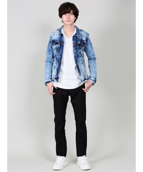 semantic design（セマンティックデザイン）の「セマンティックデザイン/semantic designストレッチ ケミカルGジャン（デニムジャケット・メンズ・ネイビー/サックスブルー・X-LARGE/LARGE/MEDIUM）」の12枚目の写真