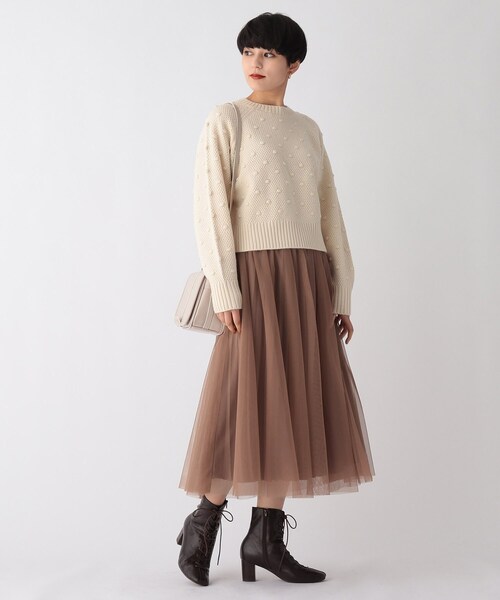 AG by aquagirl（エージーバイアクアガール）の「◆チュール×サテンフレアスカート（スカート・レディース・ブラウン系/ライトグレー/ブラック系4・36/38）」の10枚目の写真