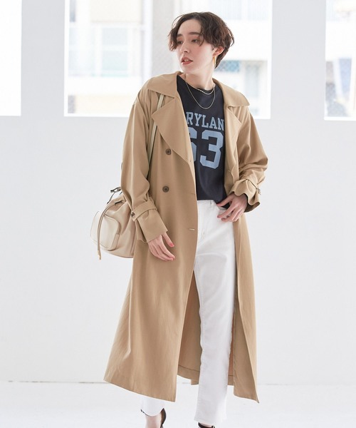 BAYFLOW（ベイフロー）の「トレンチコート（トレンチコート・レディース・ベージュ/ネイビー/ピンク・SMALL/MEDIUM）」の5枚目の写真