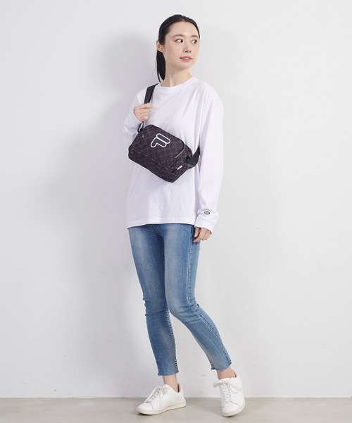 FILA(フィラ)の「【FILA/フィラ】モノグラム柄 ワッペンロゴ ナイロン 横型 ショルダーバッグ(ショルダーバッグ・レディース・ベージュ/オフホワイト/ブラック/ネイビー・FREE)」の13枚目の写真