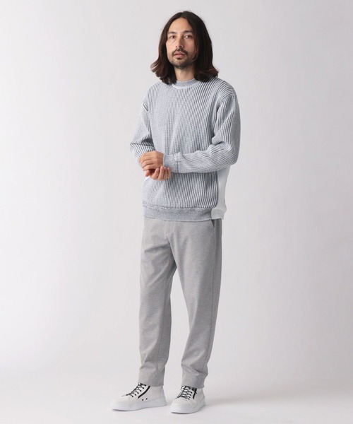 NICOLE CLUB FOR MEN（ニコルクラブフォーメン）の「配色クルーニット（ニット/セーター・メンズ・ホワイト×ブラック/ブラック×ホワイト・MEDIUM/LARGE/X-LARGE）」の5枚目の写真