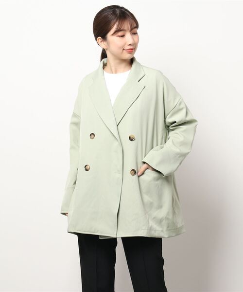 ECRIRE（エクリール）の「【陽コラボ】オーバーサイズダブルテーラードJK　セットアップ対応（テーラードジャケット・レディース・ブラック/ベージュ/グリーン・M/L）」の13枚目の写真