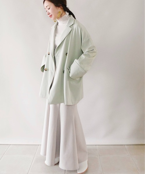 ECRIRE（エクリール）の「【陽コラボ】オーバーサイズダブルテーラードJK　セットアップ対応（テーラードジャケット・レディース・ブラック/ベージュ/グリーン・M/L）」の17枚目の写真
