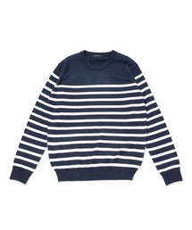 NANO universe | ：タスマニアウールブレンドパネルボーダー(ニット/セーター)