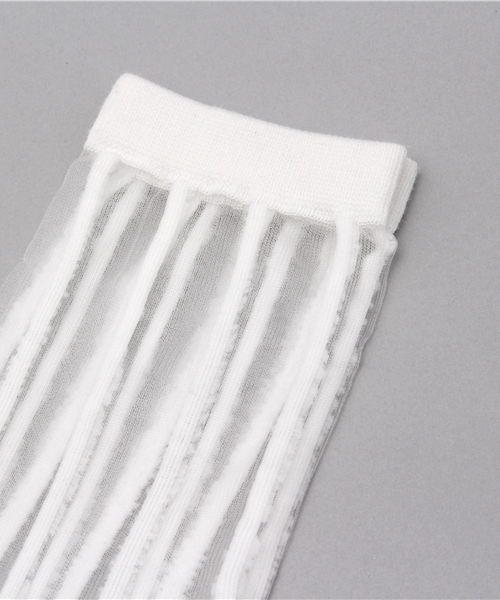 WEGO（ウィゴー）の「WEGO/ピンストライプシースルーソックス（ソックス/靴下・レディース・ホワイト/ブラック/イエロー/ピンク・FREE）」の5枚目の写真