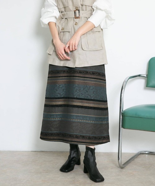 KBF（ケイビーエフ）の「Aラインジャガードスカート（スカート・レディース・グリーン系その他/ブルー系その他・ONE）」の9枚目の写真