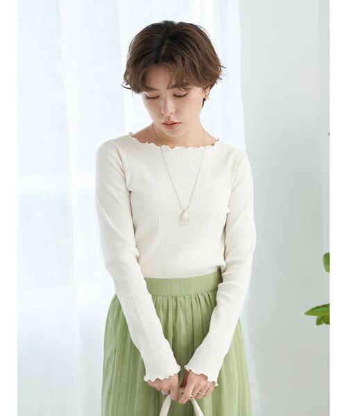 earth music&ecology（アースミュージックアンドエコロジー）の「リブメロートップス（Tシャツ/カットソー・レディース・ブラック/アイボリー/モカ/ライム・S/M）」の13枚目の写真