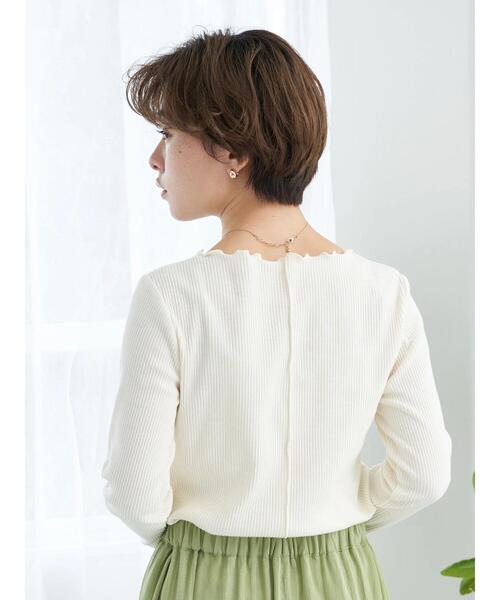 earth music&ecology（アースミュージックアンドエコロジー）の「リブメロートップス（Tシャツ/カットソー・レディース・ブラック/アイボリー/モカ/ライム・S/M）」の14枚目の写真