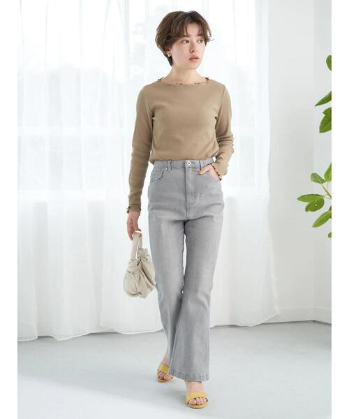 earth music&ecology（アースミュージックアンドエコロジー）の「リブメロートップス（Tシャツ/カットソー・レディース・ブラック/アイボリー/モカ/ライム・S/M）」の20枚目の写真