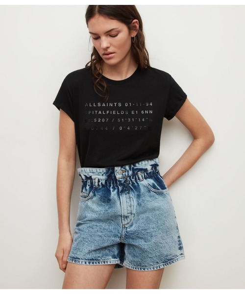 ALLSAINTS（オールセインツ）の「ADDRESS ANNA TEE | アドレス アナ Tシャツ（Tシャツ/カットソー・レディース・ブラック・4/8/6/10）」の3枚目の写真