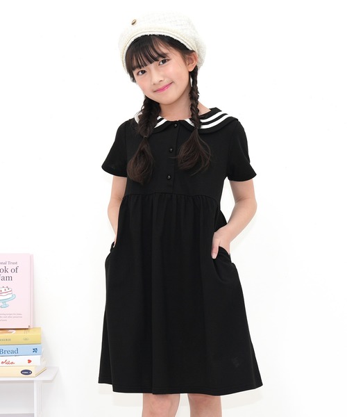 Bee des Bee（ビーデスビー）の「セーラーワンピース（ワンピース・キッズ・ネイビー/アイボリー/チャコール/ライトブルー/ピンク/ブラック・110cm/100cm/120cm/130cm/140cm/150cm）」の9枚目の写真