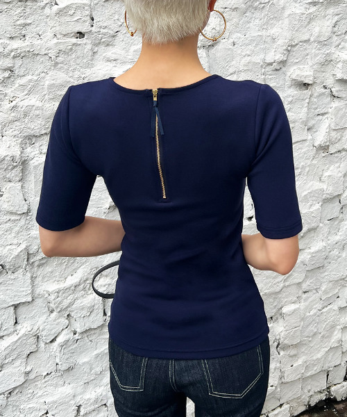JENNE（ジェンヌ）の「シルキーソフトタッチ　Vネックカットソー（Tシャツ/カットソー・レディース・ホワイト/ブラック/ネイビー・SMALL/MEDIUM/X-LARGE/LARGE）」の20枚目の写真
