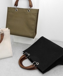 minia | ウッドハンドルキャンバストート　◇(トートバッグ)