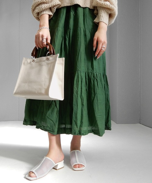 minia(ミニア)の「ウッドハンドルキャンバストート ◇(トートバッグ・レディース・ブラック/アイボリー/カーキ・FREE)」の7枚目の写真