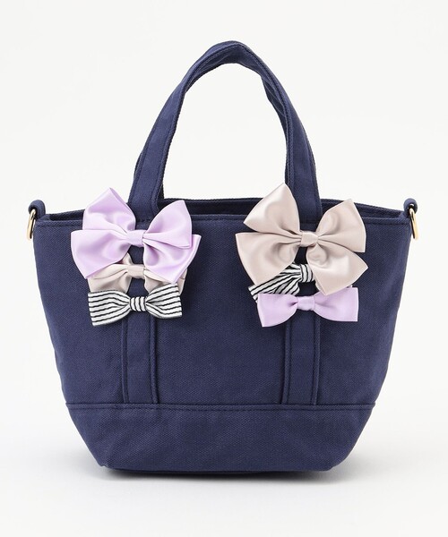 ANY（エニィ）の「2WAYリボン ショルダーバック（ショルダーバッグ・キッズ・ネイビー系/ライラック系・F）」の3枚目の写真