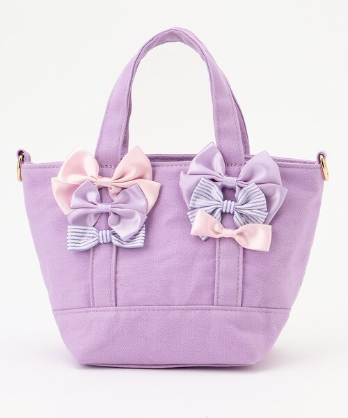 ANY（エニィ）の「2WAYリボン ショルダーバック（ショルダーバッグ・キッズ・ネイビー系/ライラック系・F）」の4枚目の写真