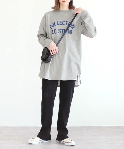 reca(レカ)の「ロゴプリントロンTシャツ(Tシャツ/カットソー・レディース・ベージュ/グレー/アイボリー・FREE)」の5枚目の写真