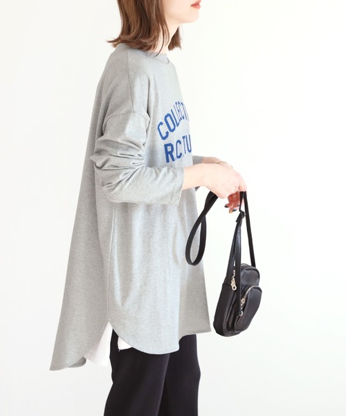 reca(レカ)の「ロゴプリントロンTシャツ(Tシャツ/カットソー・レディース・ベージュ/グレー/アイボリー・FREE)」の6枚目の写真