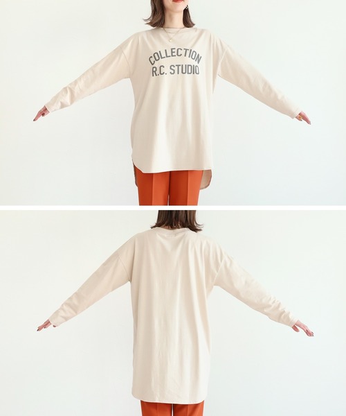reca(レカ)の「ロゴプリントロンTシャツ(Tシャツ/カットソー・レディース・ベージュ/グレー/アイボリー・FREE)」の11枚目の写真