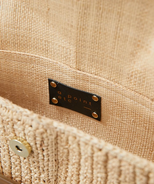 a point（アポワン）の「【a point】ラフィア2WAYポシェット（ショルダーバッグ・レディース・ブラック/ベージュ・FREE）」の10枚目の写真