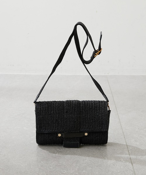 a point（アポワン）の「【a point】ラフィア2WAYポシェット（ショルダーバッグ・レディース・ブラック/ベージュ・FREE）」の11枚目の写真