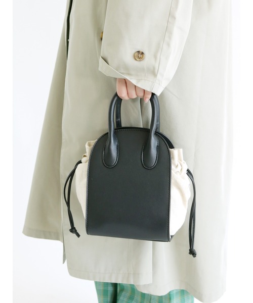 ehka sopo（エヘカソポ）の「コンビ巾着ショルダーバッグ（ショルダーバッグ・レディース・ブラック/ブラウン/キャメル・ﾌﾘ-）」の2枚目の写真