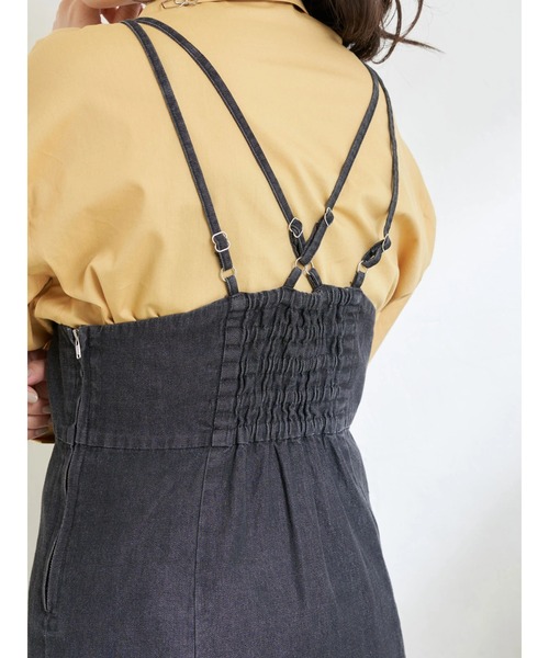 earth music&ecology（アースミュージックアンドエコロジー）の「デニムキャミワンピース（ワンピース・レディース・ブラック/インディゴブルー・FREE）」の22枚目の写真