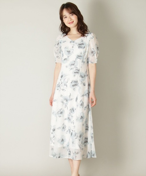 日本製 ワンピース ドレス オリジナルwプリントフラワーワンピース ワンピース Swingle スウィングル のワンピース ワンピース 日本製 ワンピース ドレス オリジナルwプリントフラワーワンピース ワンピース Swingle スウィングル のワンピース ワンピース