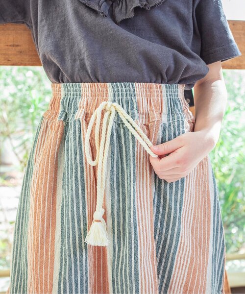 BREEZE（ブリーズ）の「/ストライプ柄スカート（スカート・キッズ・イエロー/オレンジ・140/100/120）」の4枚目の写真