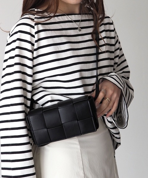 Riberry（リベリー）の「編み込みボディバッグ/カラーボディバッグ（ボディバッグ/ウエストポーチ・レディース・ホワイト/ブラック/ピンク/ライム/グリーン/エメラルド/オレンジ・FREE）」の8枚目の写真