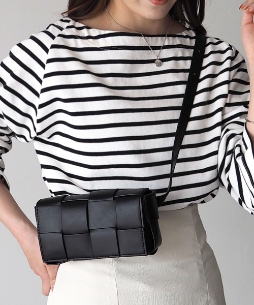 Riberry（リベリー）の「編み込みボディバッグ/カラーボディバッグ（ボディバッグ/ウエストポーチ・レディース・ホワイト/ブラック/ピンク/ライム/グリーン/エメラルド/オレンジ・FREE）」の13枚目の写真