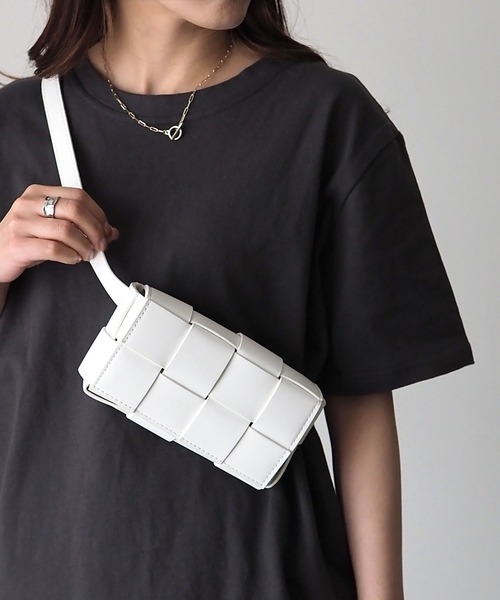 Riberry（リベリー）の「編み込みボディバッグ/カラーボディバッグ（ボディバッグ/ウエストポーチ・レディース・ホワイト/ブラック/ピンク/ライム/グリーン/エメラルド/オレンジ・FREE）」の15枚目の写真