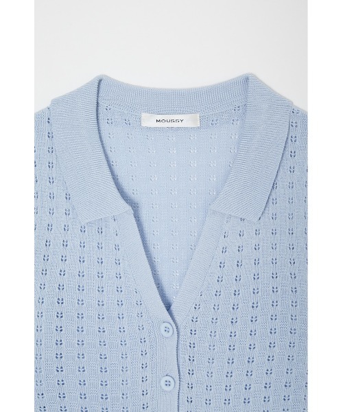 MOUSSY(マウジー)の「LACE POLO カーディガン(カーディガン/ボレロ・レディース・キナリ/ライトブルー/ブラック/ライトグリーン・FREE)」の7枚目の写真