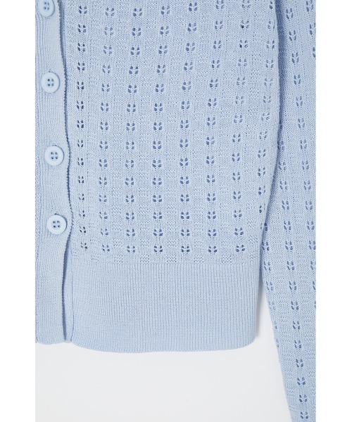 MOUSSY(マウジー)の「LACE POLO カーディガン(カーディガン/ボレロ・レディース・キナリ/ライトブルー/ブラック/ライトグリーン・FREE)」の8枚目の写真