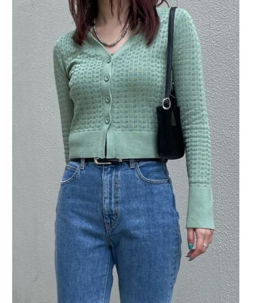 MOUSSY(マウジー)の「LACE POLO カーディガン(カーディガン/ボレロ・レディース・キナリ/ライトブルー/ブラック/ライトグリーン・FREE)」の20枚目の写真