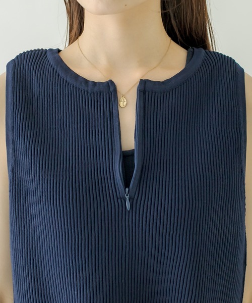 mystic(ミスティック)の「ジップベストワンピースSET(ワンピース・レディース・ネイビー/オフホワイト/グリーン/オレンジ/ブラック・1/2)」の19枚目の写真