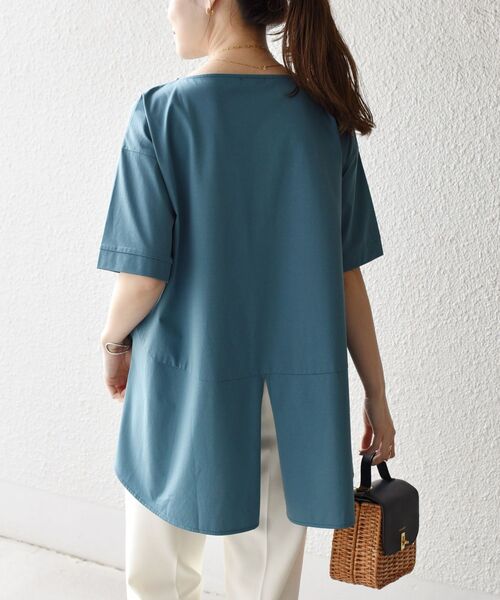 SHIPS(シップス)の「*バックスリットデザイントップス◆(Tシャツ/カットソー・レディース・オフホワイト/ブラック/ライム/ネイビー/ブルー系・ONE SIZE)」の5枚目の写真