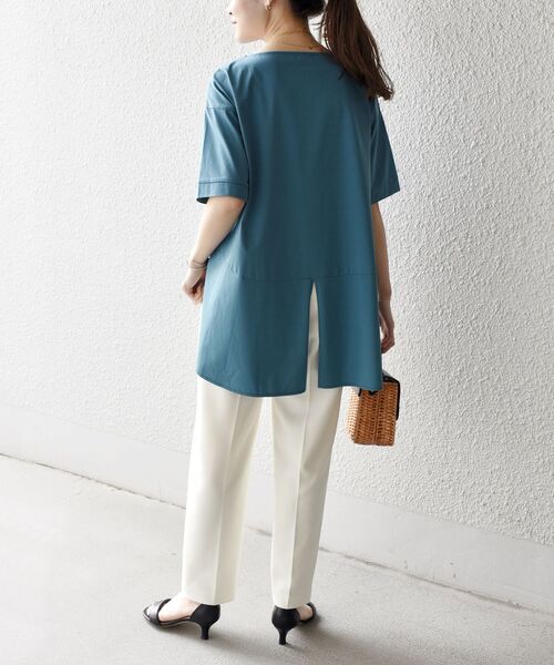 SHIPS(シップス)の「*バックスリットデザイントップス◆(Tシャツ/カットソー・レディース・オフホワイト/ブラック/ライム/ネイビー/ブルー系・ONE SIZE)」の10枚目の写真