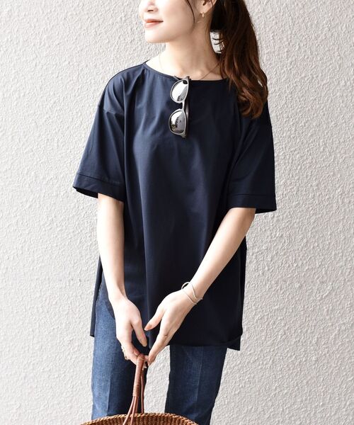 SHIPS(シップス)の「*バックスリットデザイントップス◆(Tシャツ/カットソー・レディース・オフホワイト/ブラック/ライム/ネイビー/ブルー系・ONE SIZE)」の14枚目の写真